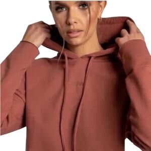 Meshki Women's Cropped Fleece Hoodie Fall Winter Sweatshirt in Sienna Size Small